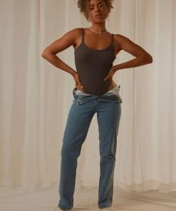 Nude Lucy Harley Waffle Bodysuit - Coal New & Most Loved