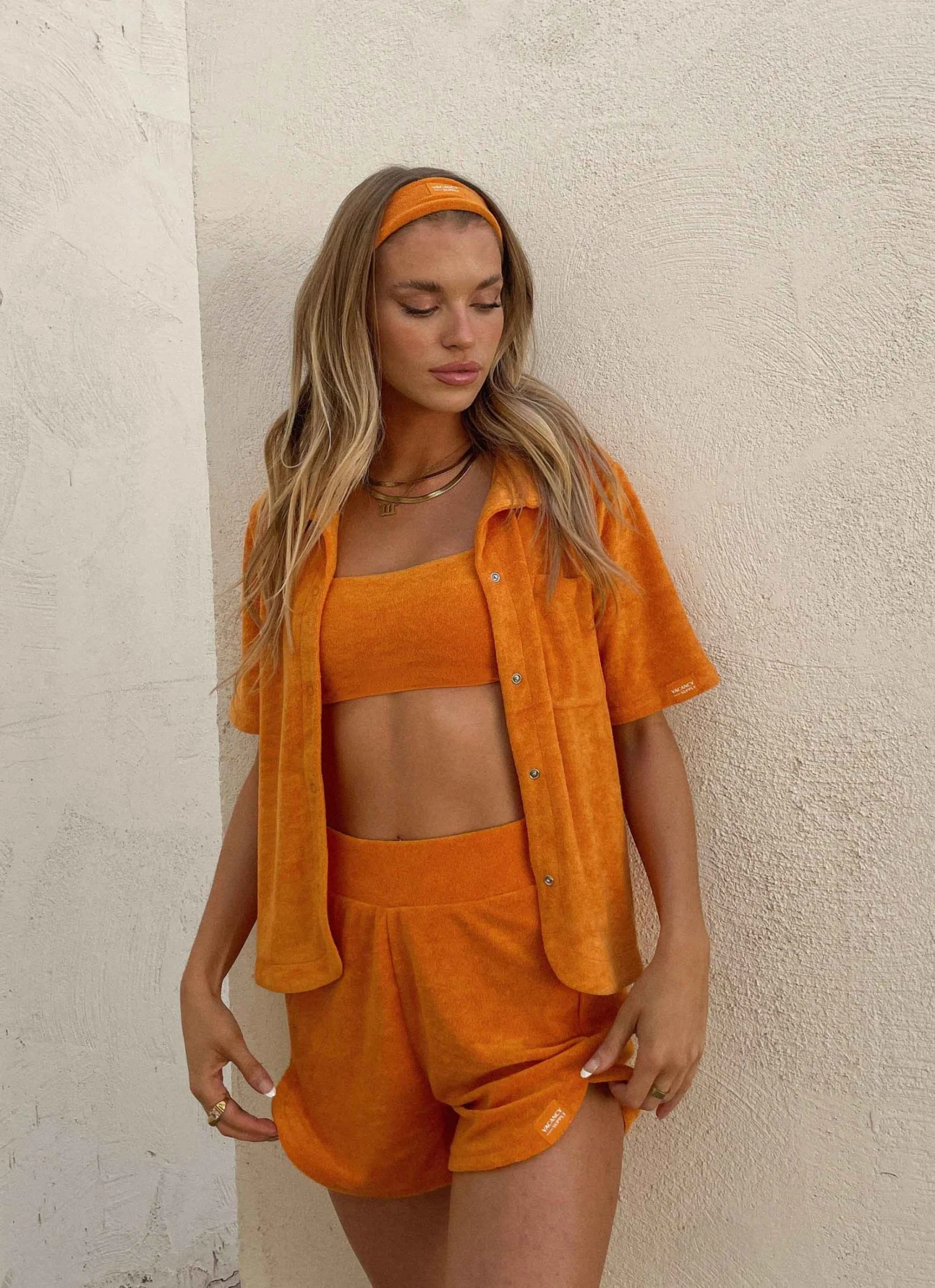 Vacancy Supply Holiday Terry Shirt - Tangerine 2 Vacancy Supply Holiday Terry Shirt - Tangerine