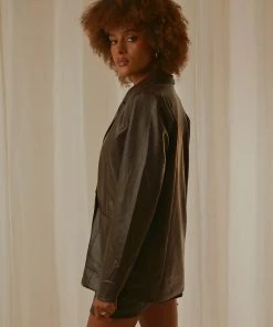 4th & Reckless Cappucine Blazer - Truffle PU New & Most Loved 8 4th & Reckless Cappucine Blazer - Truffle PU New & Most Loved