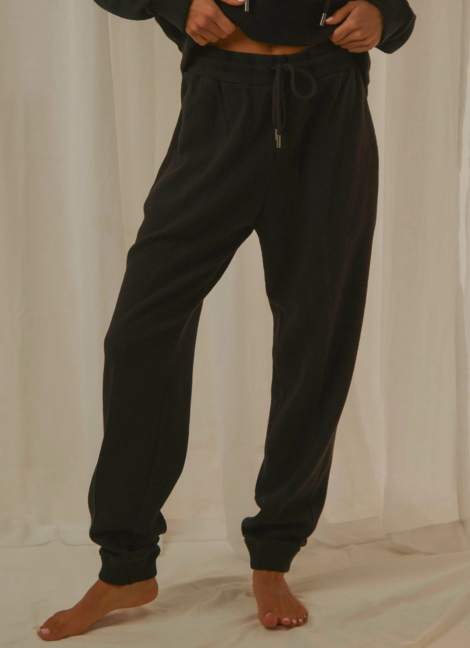 Afends Kat Waffle Sweat Pant - Black New & Most Loved 1 Afends Kat Waffle Sweat Pant - Black New & Most Loved