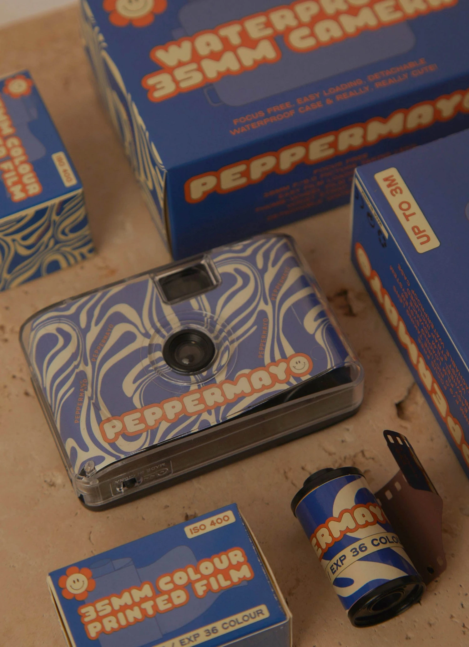 Peppermayo Exclusive Art Trip PM 35mm Reuseable Film Camera - Cobalt Marble 3 Peppermayo Exclusive Art Trip PM 35mm Reuseable Film Camera - Cobalt Marble