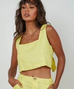 Cools Club Square Neck Top - Lemon New & Most Loved
