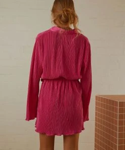 Peppermayo Exclusive New & Most Loved Soho Chic Shirt Dress - Magenta