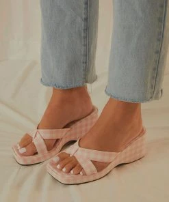 Cult Avenue Bettina Mule - Bubblegum Gingham New & Most Loved
