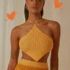 Peppermayo Exclusive Summer Crush Crochet Halter Top - Mango New & Most Loved