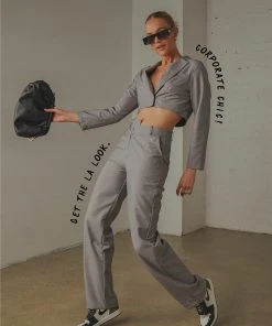 Peppermayo Exclusive Modern Girl Suit Pants - Slate New & Most Loved