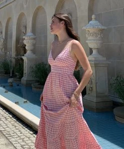 Peppermayo Exclusive New & Most Loved Edie Maxi Dress - Pink Gingham