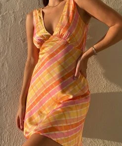 Peppermayo Exclusive New & Most Loved Audrey Vintage Slip Dress - Splice Check