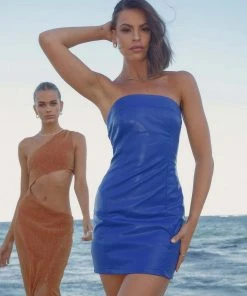 Peppermayo Exclusive Marbella Tube Dress - Cobalt PU New & Most Loved
