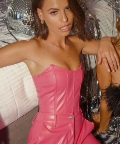 Peppermayo Exclusive Memorable Moments Bustier Top - Magenta PU New & Most Loved