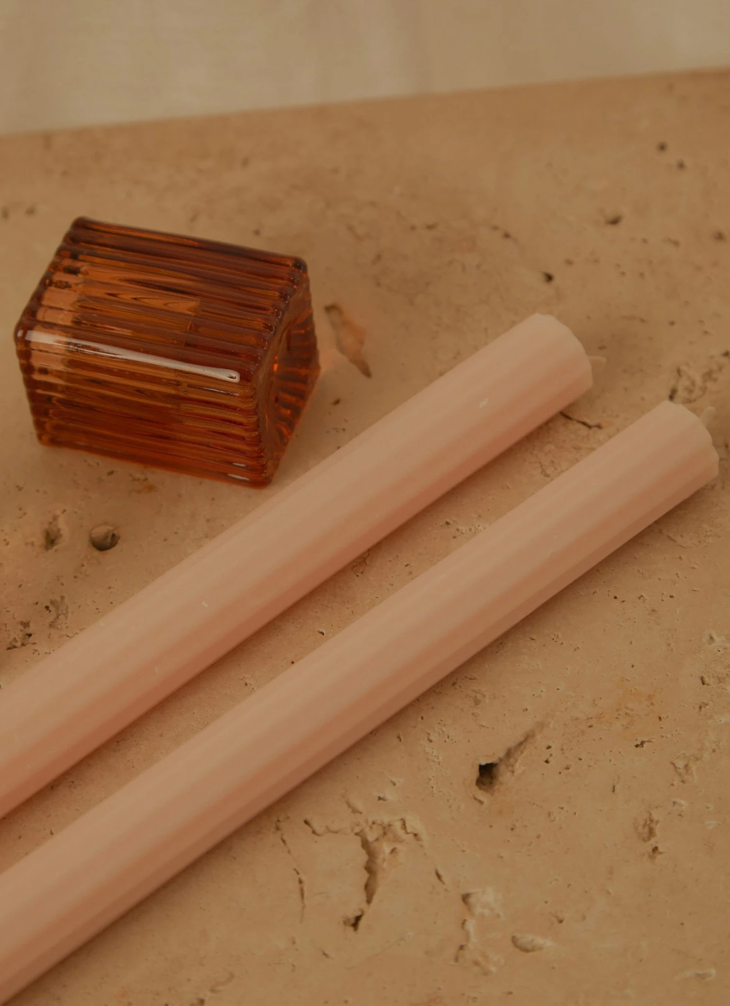 Candle Co Moreton Eco Fluted Dinner Candle - Nude New Accessories 4 Candle Co Moreton Eco Fluted Dinner Candle - Nude New Accessories