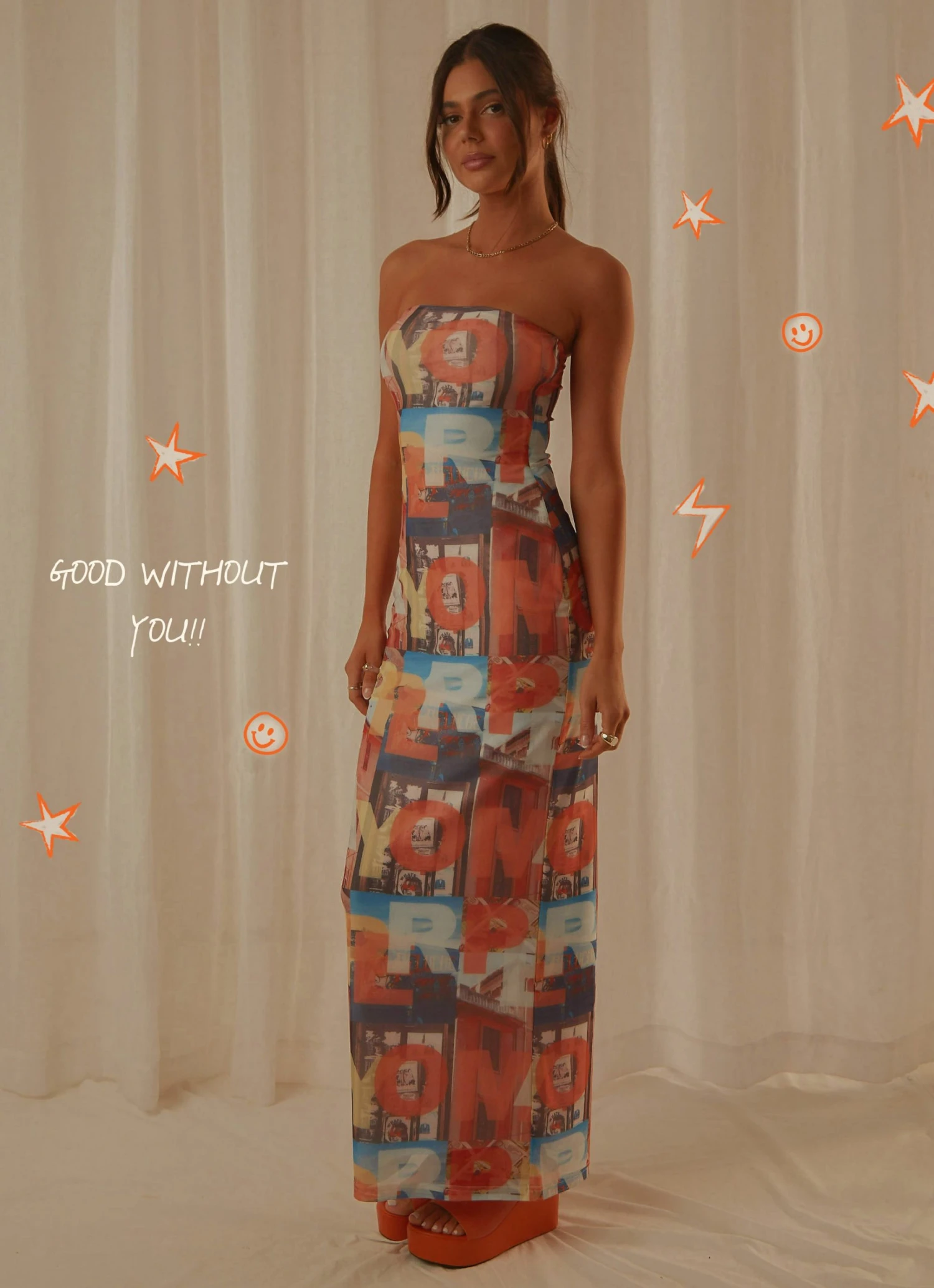 Peppermayo Exclusive Good Without You Maxi Dress - PM Film Graphic 1 Peppermayo Exclusive Good Without You Maxi Dress - PM Film Graphic