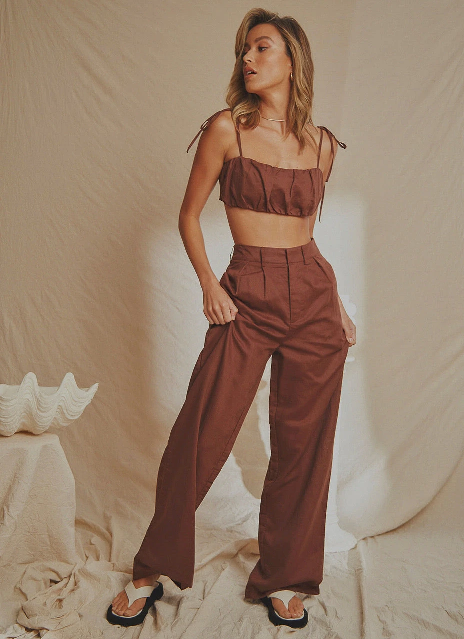 National Breast Cancer Foundation X Peppermayo Valencia Linen Pants - Choc Brown 2 National Breast Cancer Foundation X Peppermayo Valencia Linen Pants - Choc Brown