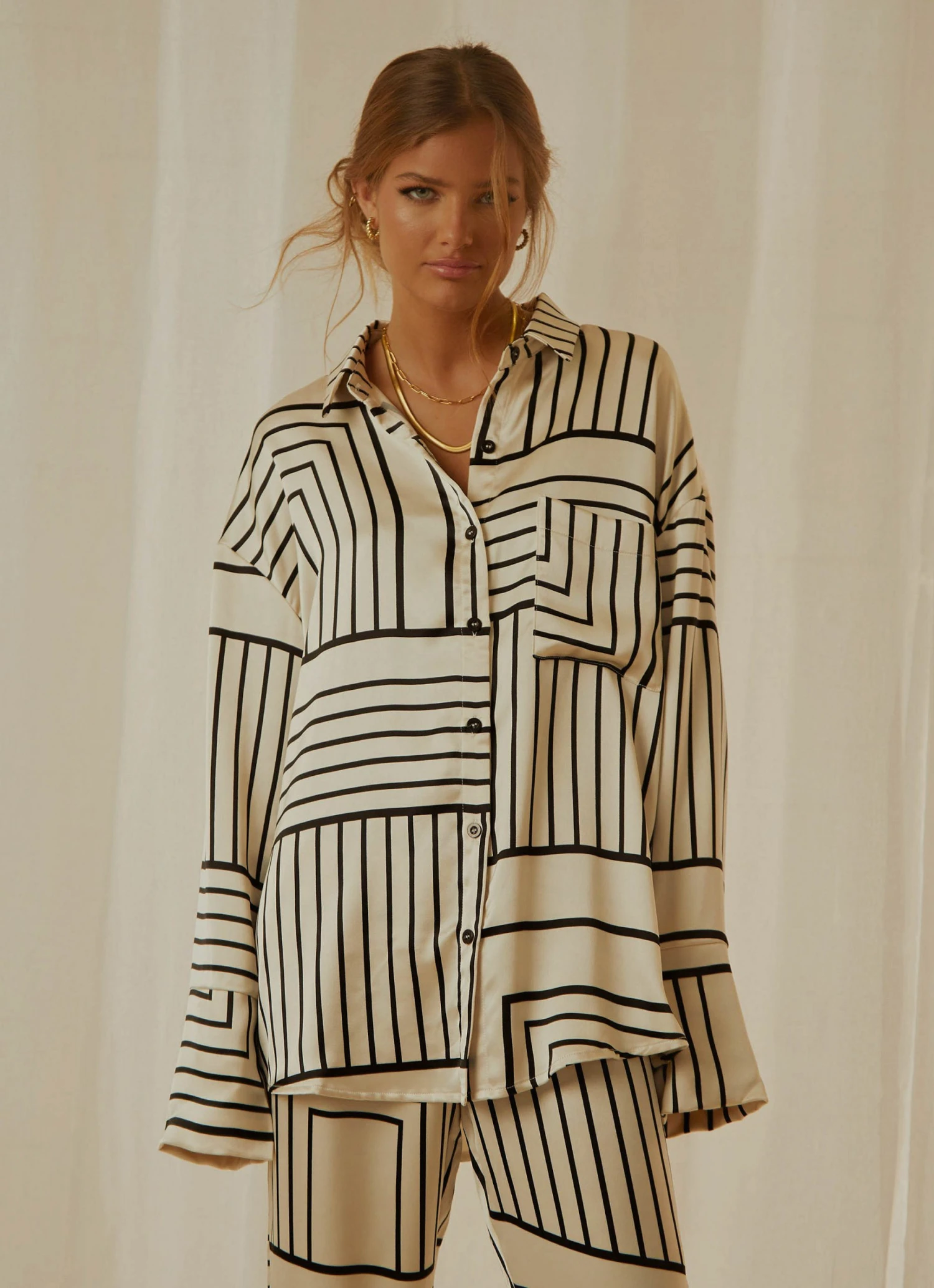 4th & Reckless Norma Shirt - Black And White 3 4th & Reckless Norma Shirt - Black And White