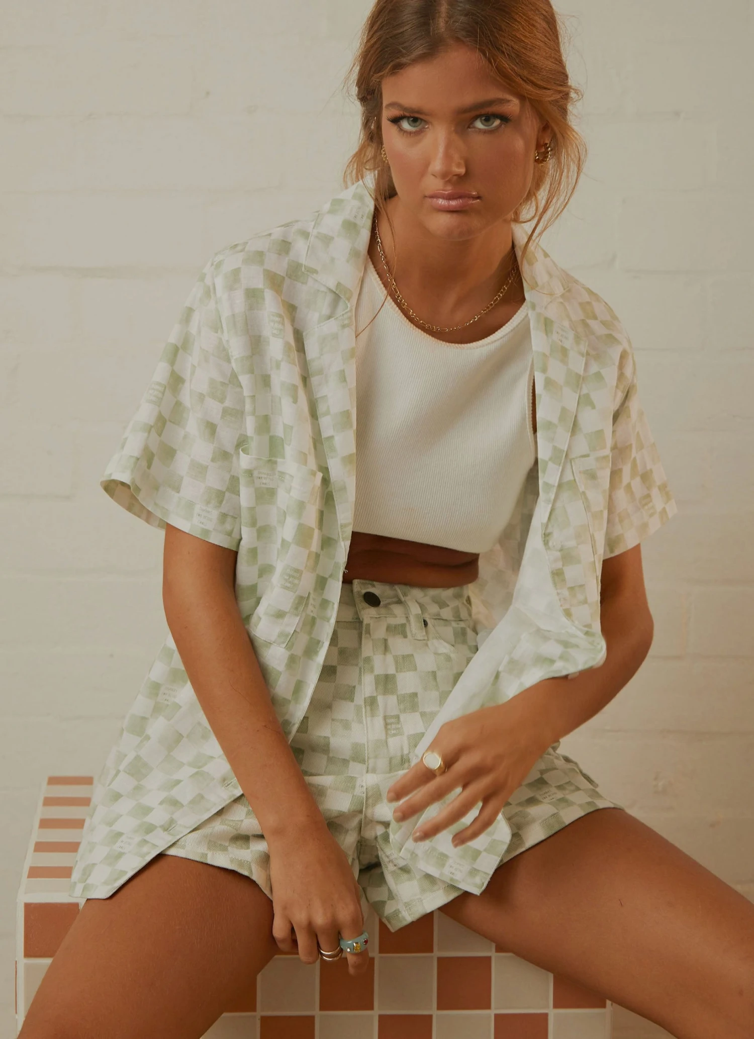 Cools Club New & Most Loved Safari Shirt - Sage Checker 3 Cools Club New & Most Loved Safari Shirt - Sage Checker