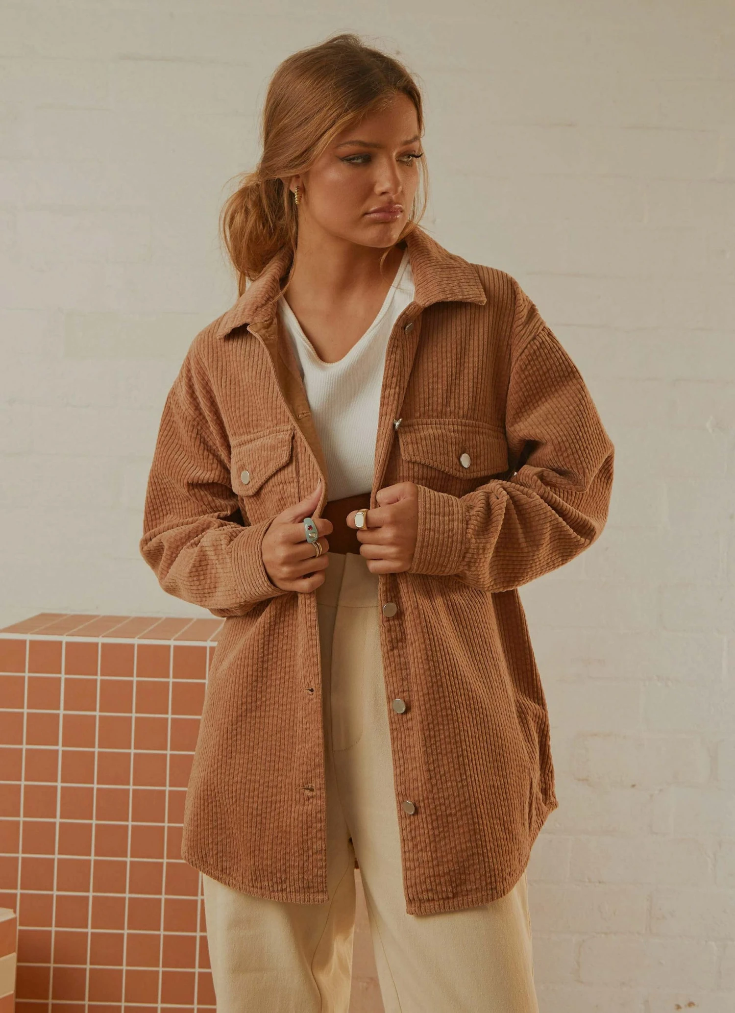 Nude Lucy Paige Corduroy Shacket - Coffee 4 Nude Lucy Paige Corduroy Shacket - Coffee