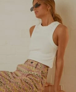 Abrand A Heather Singlet - White Sand