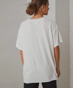 Afends Slay Hemp Oversized Tee - Off White New Tops