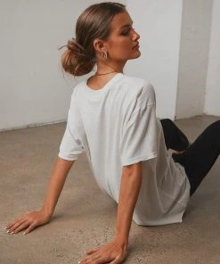 Afends Slay Hemp Oversized Tee - Off White New Tops
