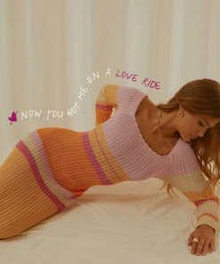 Peppermayo Exclusive Love Ride Crochet Maxi Dress - Sunset Stripe - Pre-Order New & Most Loved