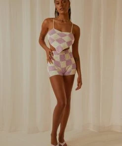 Peppermayo Exclusive Fiesta Crochet Shorts - Lilac Check New & Most Loved 9 Peppermayo Exclusive Fiesta Crochet Shorts - Lilac Check New & Most Loved