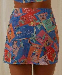 Peppermayo Exclusive Locals Only Mesh Mini Skirt - Postcard Travels New & Most Loved