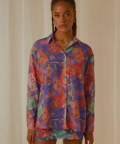 Peppermayo Exclusive Paradise Found Sheer Shirt - Postcard Travels New & Most Loved