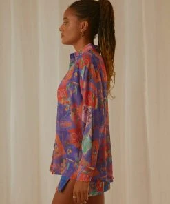 Peppermayo Exclusive Paradise Found Sheer Shirt - Postcard Travels New & Most Loved