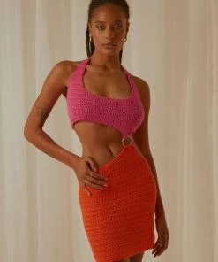 Peppermayo Exclusive New & Most Loved Jet Set Crochet Mini Dress - Sunrise