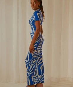 Peppermayo Exclusive Into The City Mesh Maxi Dress - Cobalt Marble 10 Peppermayo Exclusive Into The City Mesh Maxi Dress - Cobalt Marble