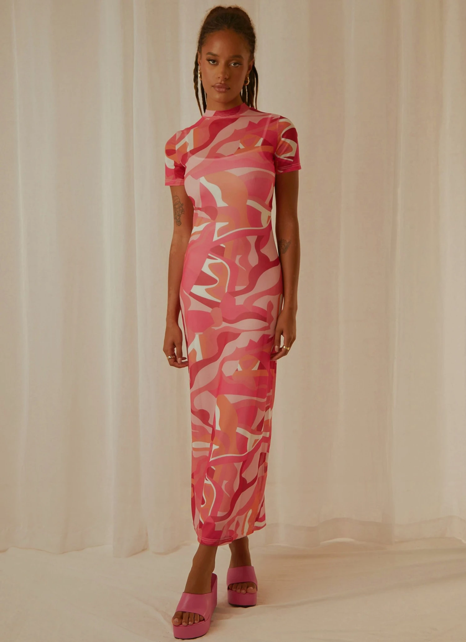 Peppermayo Exclusive New & Most Loved Into The City Mesh Maxi Dress - Candy Wave 3 Peppermayo Exclusive New & Most Loved Into The City Mesh Maxi Dress - Candy Wave