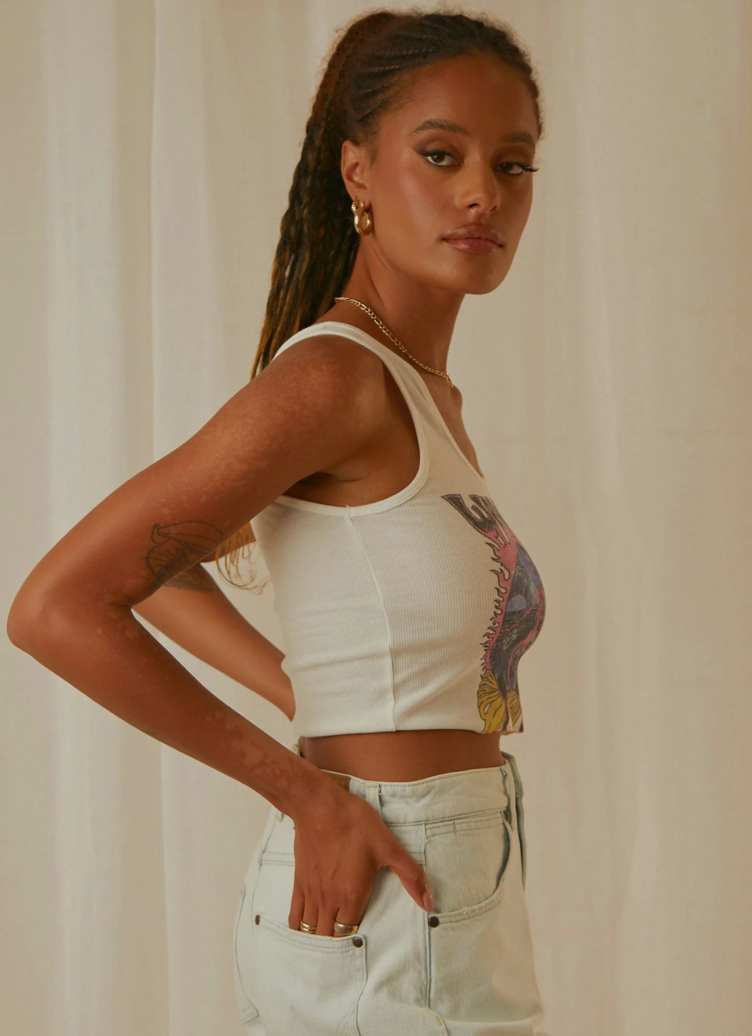 Wrangler New & Most Loved Floral Bones Tank - Vintage White 4 Wrangler New & Most Loved Floral Bones Tank - Vintage White