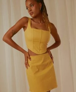 Peppermayo Exclusive New & Most Loved Pastel Skies Bustier Top - Mango