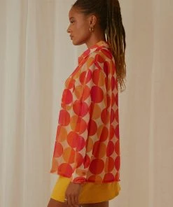 Peppermayo Exclusive New & Most Loved Paradise Found Sheer Shirt - Sunset Geo 8 Peppermayo Exclusive New & Most Loved Paradise Found Sheer Shirt - Sunset Geo