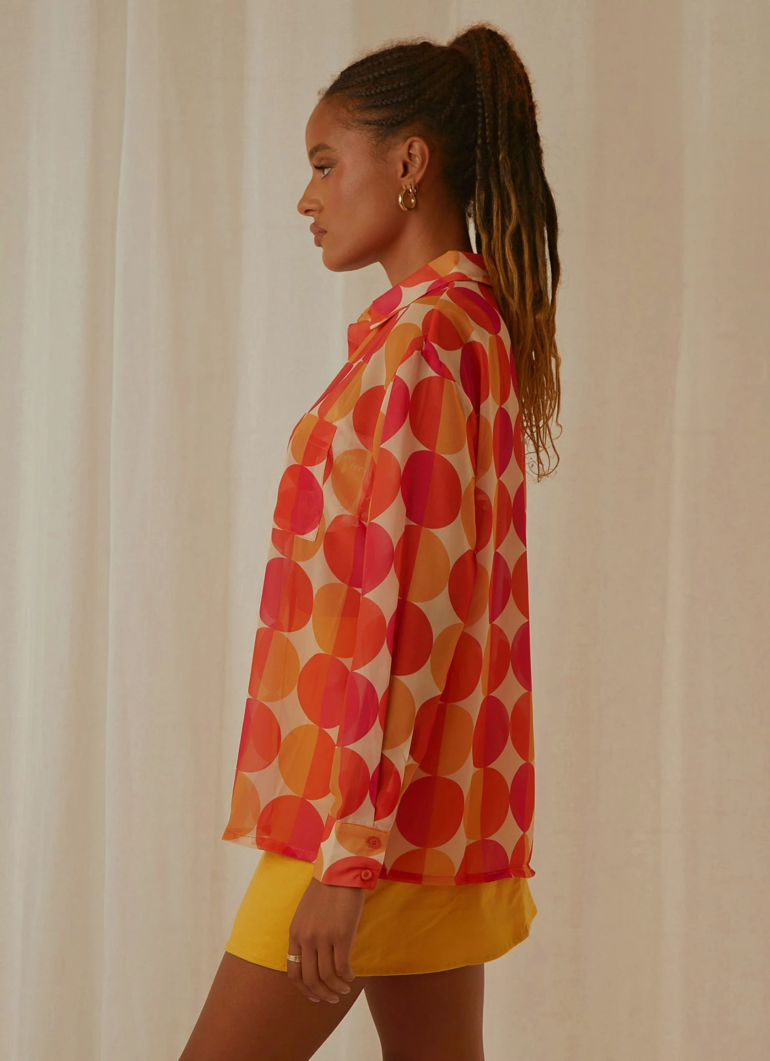 Peppermayo Exclusive New & Most Loved Paradise Found Sheer Shirt - Sunset Geo 4 Peppermayo Exclusive New & Most Loved Paradise Found Sheer Shirt - Sunset Geo