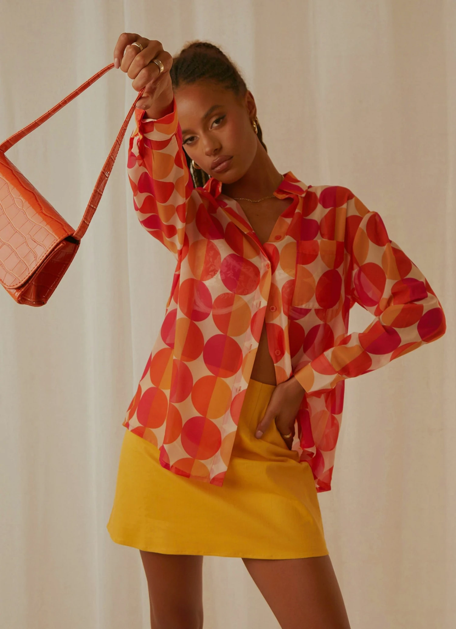 Peppermayo Exclusive New & Most Loved Paradise Found Sheer Shirt - Sunset Geo 1 Peppermayo Exclusive New & Most Loved Paradise Found Sheer Shirt - Sunset Geo