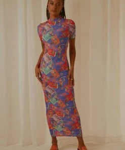 Peppermayo Exclusive New & Most Loved Into The City Mesh Maxi Dress - Postcard Travels