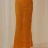 Peppermayo Exclusive New & Most Loved Aloha Shores Crochet Maxi Skirt - Mango