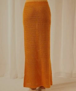 Peppermayo Exclusive New & Most Loved Aloha Shores Crochet Maxi Skirt - Mango 9 Peppermayo Exclusive New & Most Loved Aloha Shores Crochet Maxi Skirt - Mango