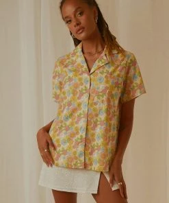 Peppermayo Exclusive New & Most Loved Summer Getaway Linen Shirt - Blossom
