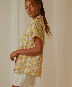 Peppermayo Exclusive New & Most Loved Summer Getaway Linen Shirt - Blossom