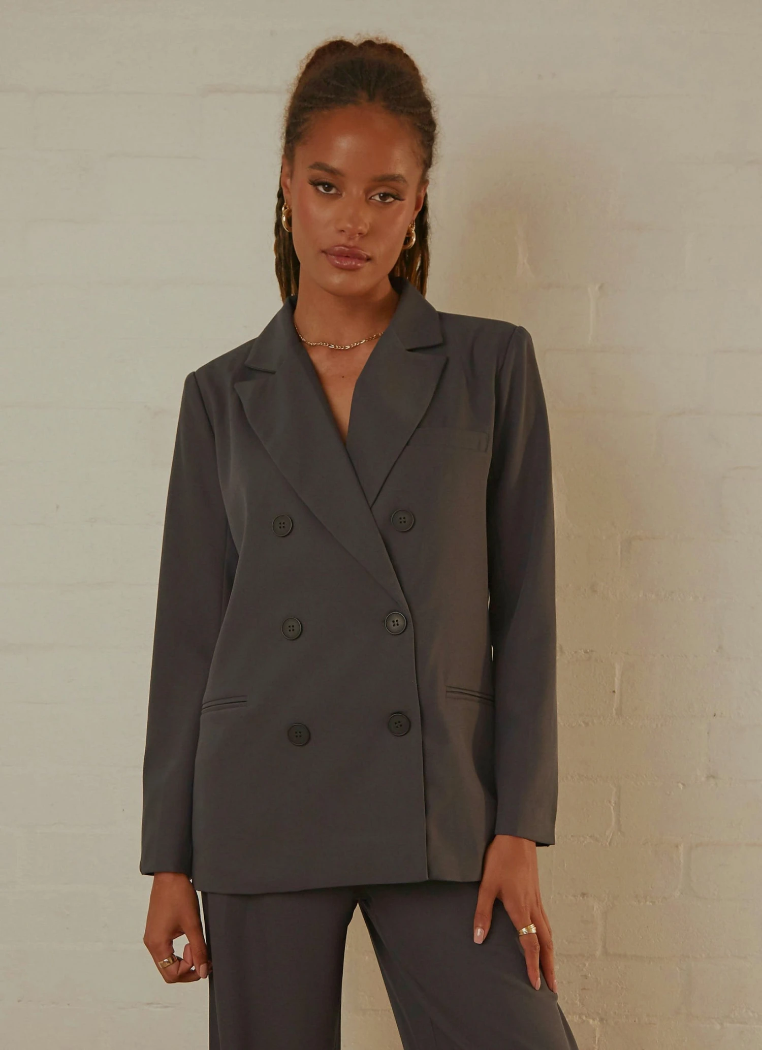 4th & Reckless New & Most Loved Bennet Blazer - Dark Grey 1 4th & Reckless New & Most Loved Bennet Blazer - Dark Grey