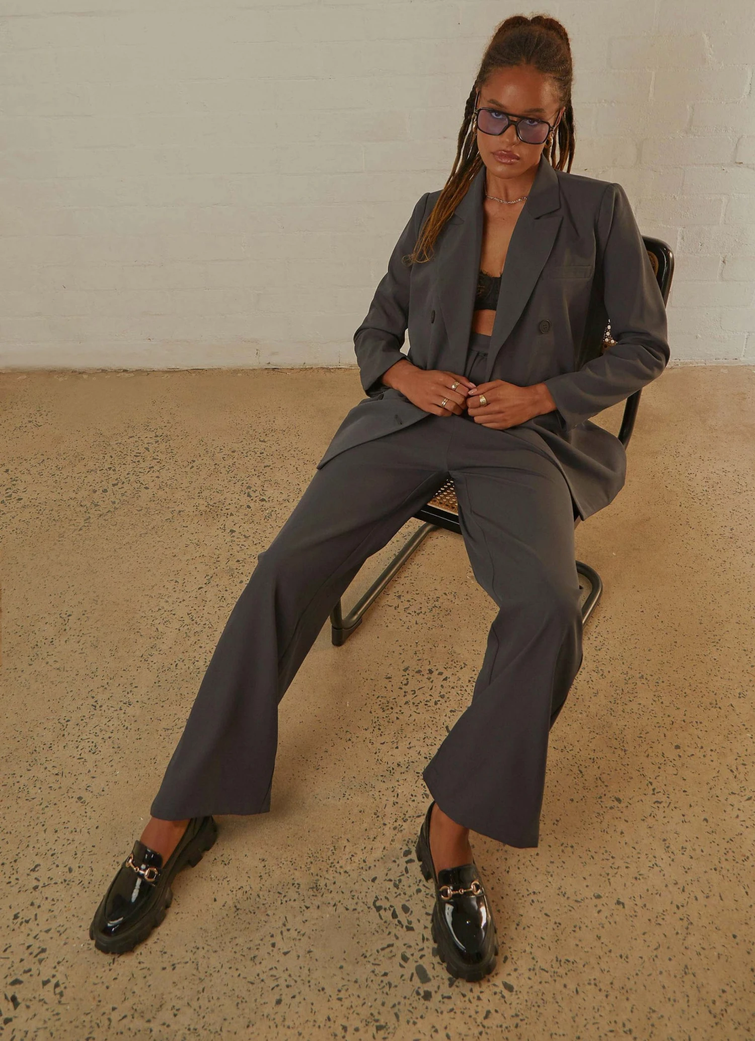 4th & Reckless New & Most Loved Bennet Blazer - Dark Grey 2 4th & Reckless New & Most Loved Bennet Blazer - Dark Grey