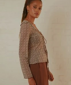 Peppermayo Exclusive New & Most Loved Parisian Balcony Tie Top - Choc Logomania 10 Peppermayo Exclusive New & Most Loved Parisian Balcony Tie Top - Choc Logomania