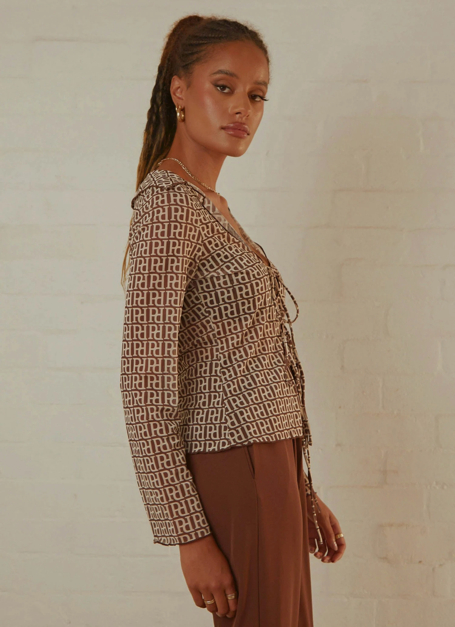 Peppermayo Exclusive New & Most Loved Parisian Balcony Tie Top - Choc Logomania 5 Peppermayo Exclusive New & Most Loved Parisian Balcony Tie Top - Choc Logomania