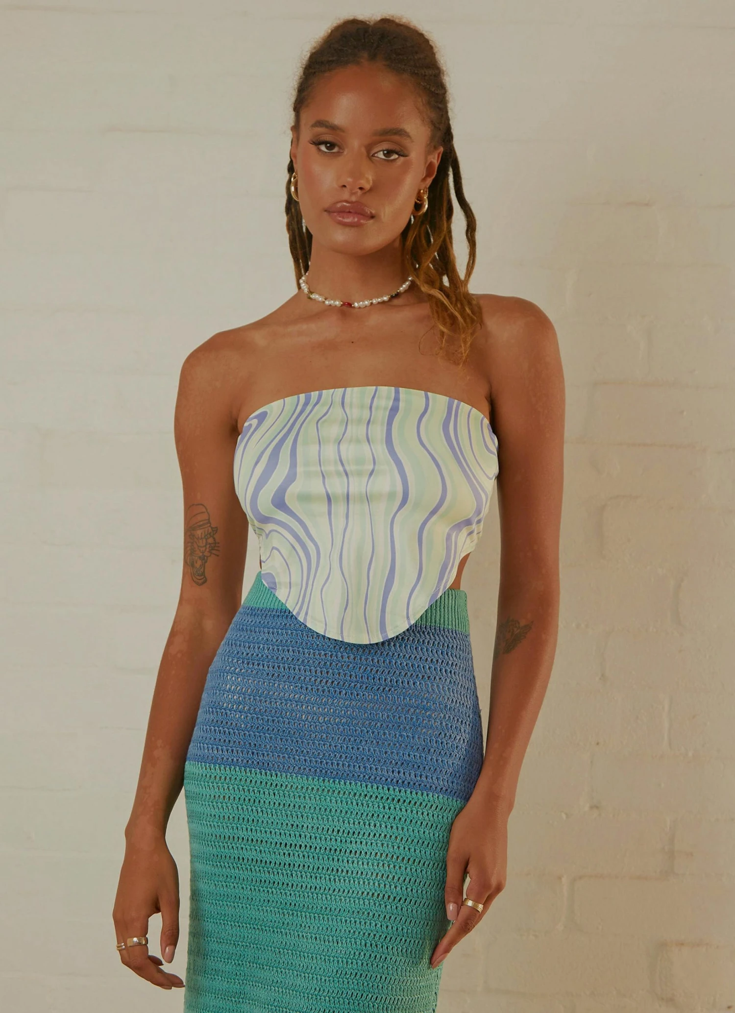 Peppermayo Peretti Crop Top - Blue Multi 2 Peppermayo Peretti Crop Top - Blue Multi