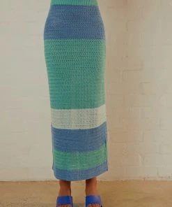 Peppermayo Exclusive Sand Dunes Crochet Maxi Skirt - Azure Stripe 9 Peppermayo Exclusive Sand Dunes Crochet Maxi Skirt - Azure Stripe