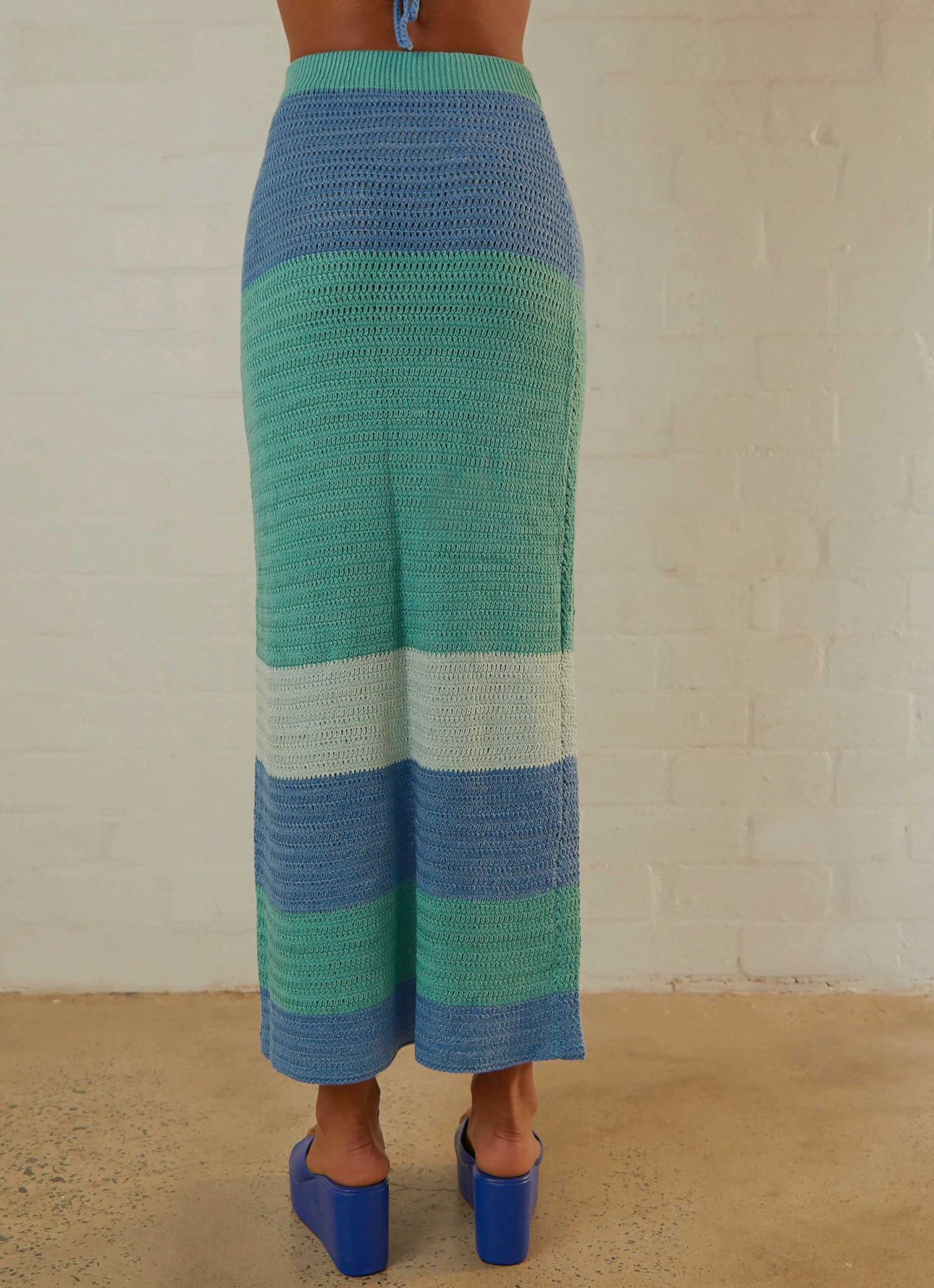 Peppermayo Exclusive Sand Dunes Crochet Maxi Skirt - Azure Stripe 6 Peppermayo Exclusive Sand Dunes Crochet Maxi Skirt - Azure Stripe