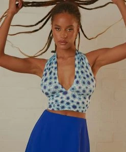 Peppermayo New & Most Loved Dance To This Halter Crop - Blue Floral 7 Peppermayo New & Most Loved Dance To This Halter Crop - Blue Floral