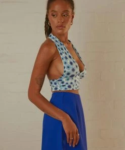 Peppermayo New & Most Loved Dance To This Halter Crop - Blue Floral 8 Peppermayo New & Most Loved Dance To This Halter Crop - Blue Floral